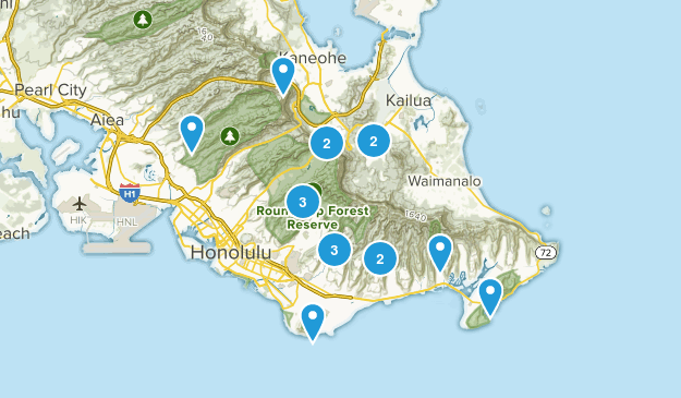 Oahu Hikes Map