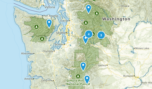 WA Backpacking trails Map