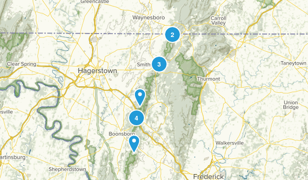 Appalachian Trail: Maryland: Best Day Hikes Map