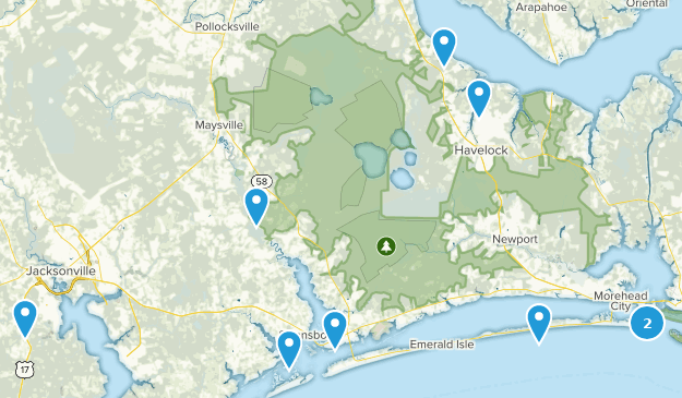New Bern, N.C local trails Map