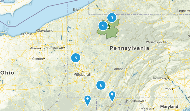 PGH Region Day Hikes Map