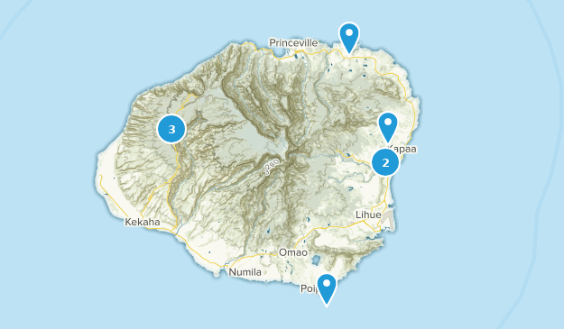 Kauai hikes Map