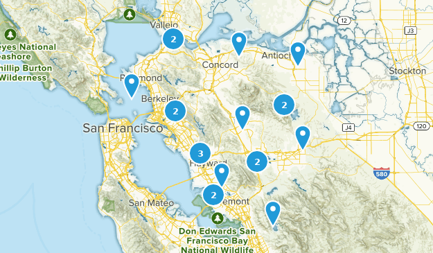 Défi des sentiers des parcs régionaux d'East Bay 2019 Map