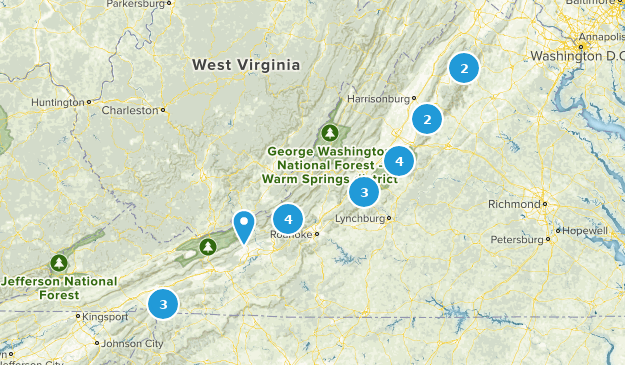 Appalachian Trail: Virginia: Best Day Hikes Map