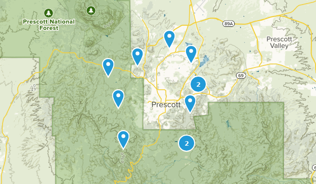 Prescott Circle Trail Segments Map