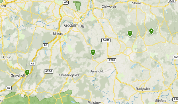 Inspiring Views in the Surrey Hills Map