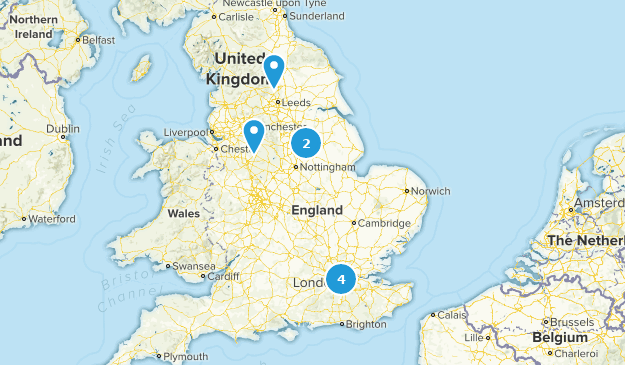 Popular UK Trails in Parks and Gardens Map