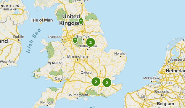 Popular UK Trails in Parks and Gardens Map