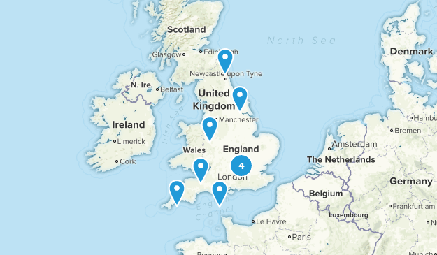 Sentiers de châteaux britanniques populaires Map