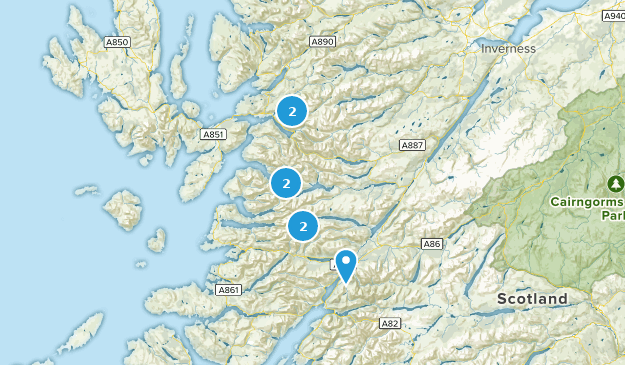 Cape Wrath Trail: Fort William to Strathcarron Map