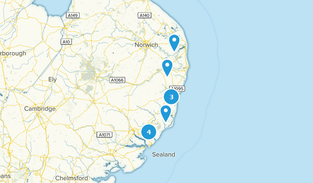 Adnams Pub Walks in England Map