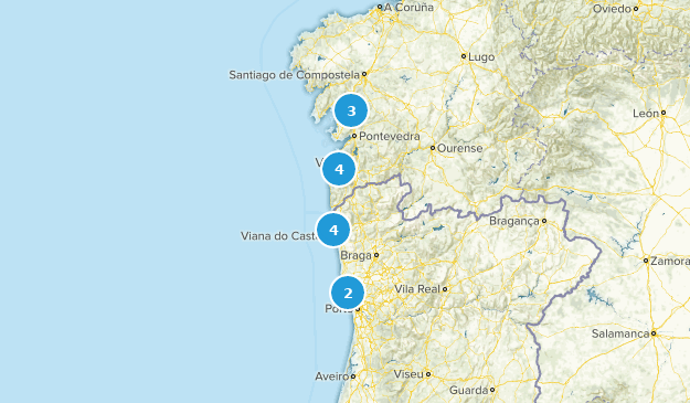 Camino Português Coastal: Porto à Saint-Jacques-de-Compostelle Map