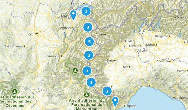 Biking the Western Alps: Geneva to Ventimiglia Map