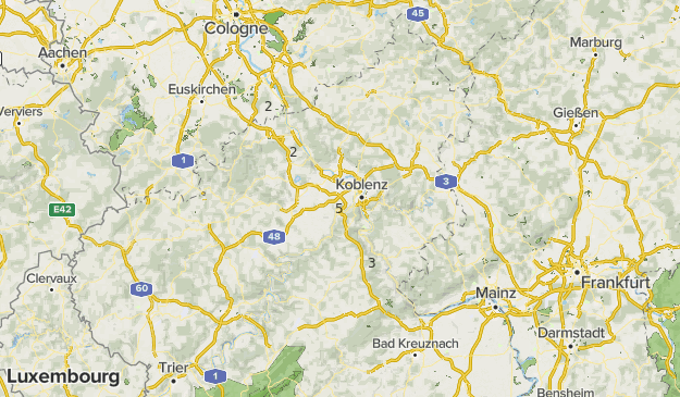 RheinBurgenWeg Map