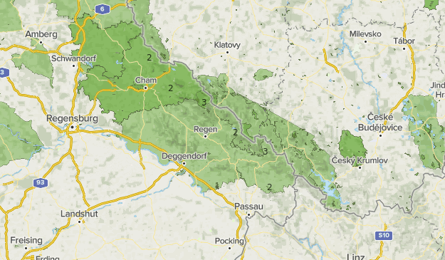Goldsteig Nordroute: Bavarian Forest Map