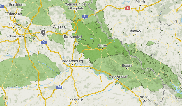 2015-06 04. - 07. Tour Bayer. Wald - Österreich - Böhmerwald Map
