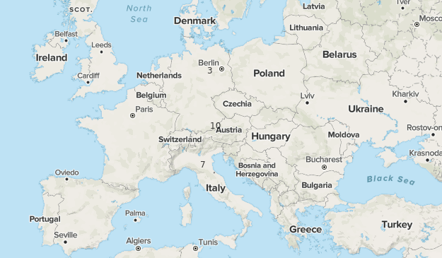 Berlin - Rom 2018 Map