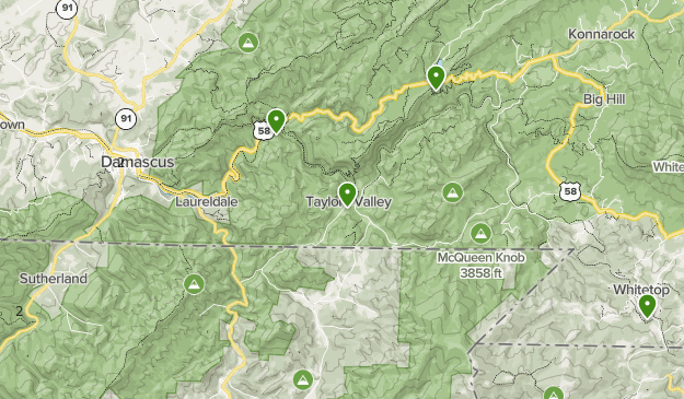 Map Of Damascus Virginia Damascus, Va | List | Alltrails