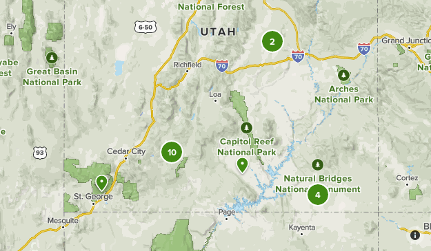 Map Of Southern Utah Southern Utah | List | Alltrails