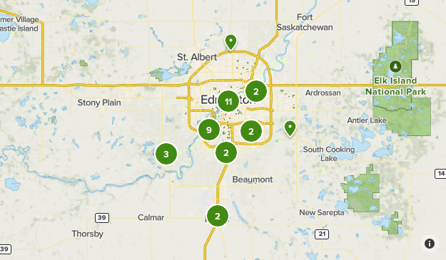 Map Of Edmonton And Area Edmonton And Area | List | Alltrails