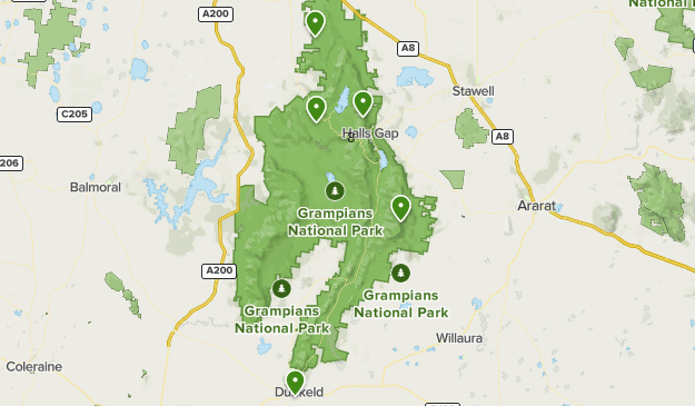 Grampians Walking Trails Map Grampians Hikes | List | Alltrails