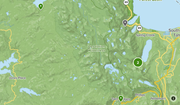 Desolation wilderness outlet trail map