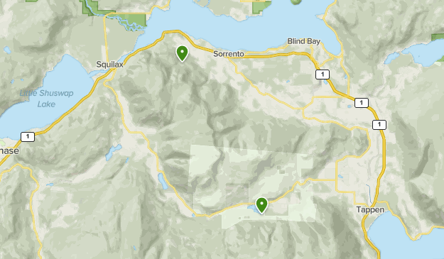 Map Of Salmon Arm And Area Salmon Arm Area | List | Alltrails