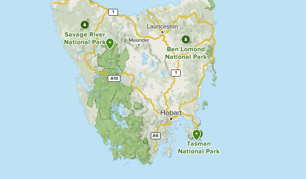 The List Tasmania Map Tasmania | List | Alltrails