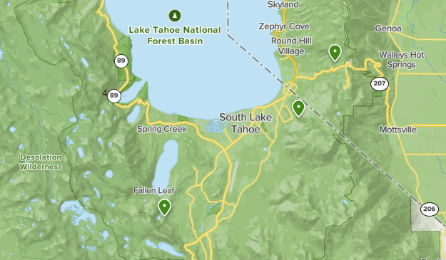 Map Of South Lake Tahoe South Lake Tahoe | List | Alltrails