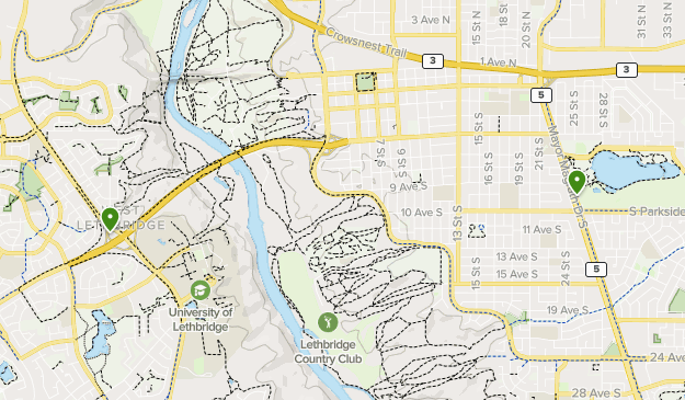 Map Of West Lethbridge Lethbridge | List | Alltrails