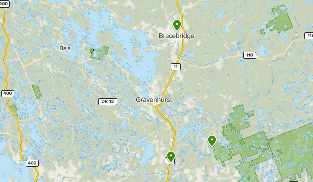 Map Of Gravenhurst Area Gravenhurst | List | Alltrails