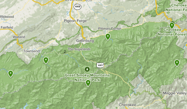 Map Of Gatlinburg Tennessee And Surrounding Areas Gatlinburg Tn | List | Alltrails