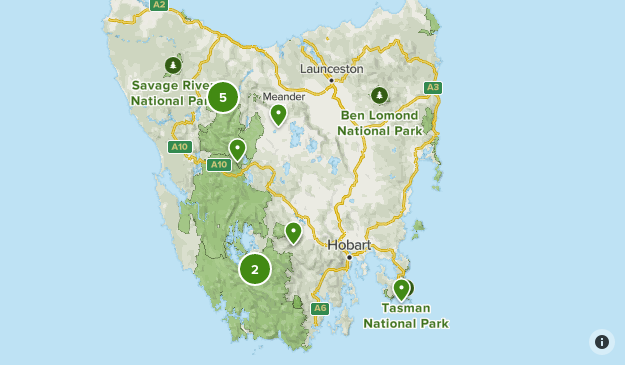 The List Map Tasmania Tasmania | List | Alltrails