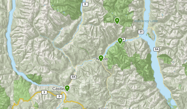 Map Of Castlegar Bc Nelson & Castlegar B.c. | List | Alltrails