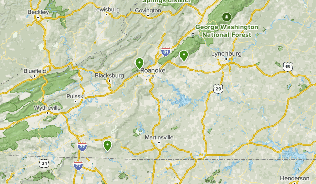 George Washington Jefferson National Forest, List