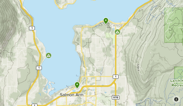 Map Of Salmon Arm And Area Salmon Arm | List | Alltrails