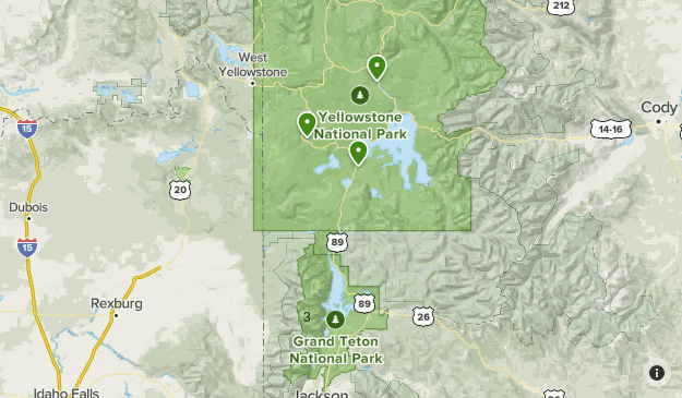 Map Of Grand Teton National Park And Yellowstone Grand Teton/Yellowstone | List | Alltrails