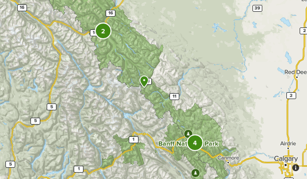 Banff And Jasper Map Alberta - Banff & Jasper | List | Alltrails