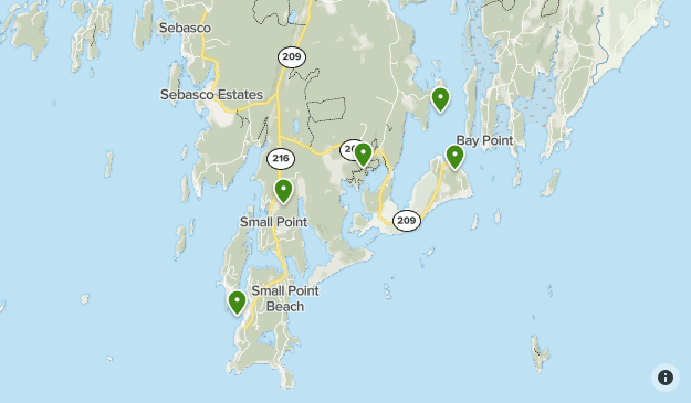 Small Point Maine Map Mid Coast Maine | List | Alltrails