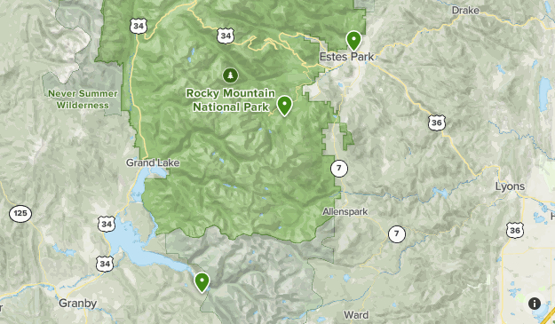 Rocky Mountain National Park, CO Map