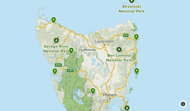 The List Map Tasmania Tasmania | List | Alltrails