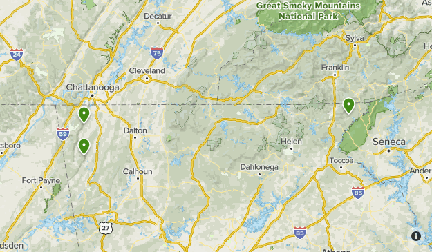 GA waterfalls Map