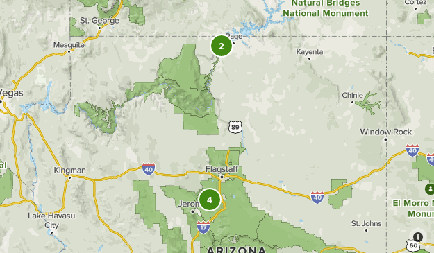 Map Of Flagstaff And Sedona Page, Sedona, Flagstaff | List | Alltrails