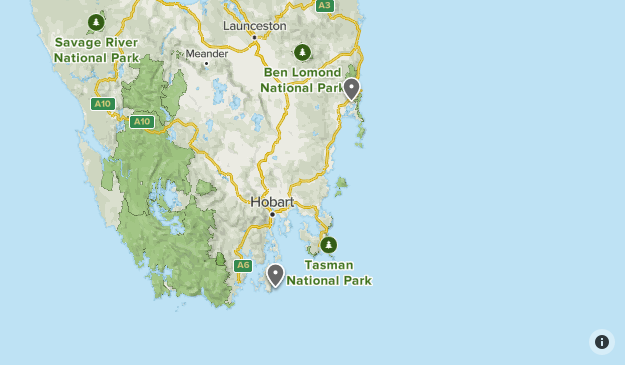 The List Tasmania Map Tasmania | List | Alltrails