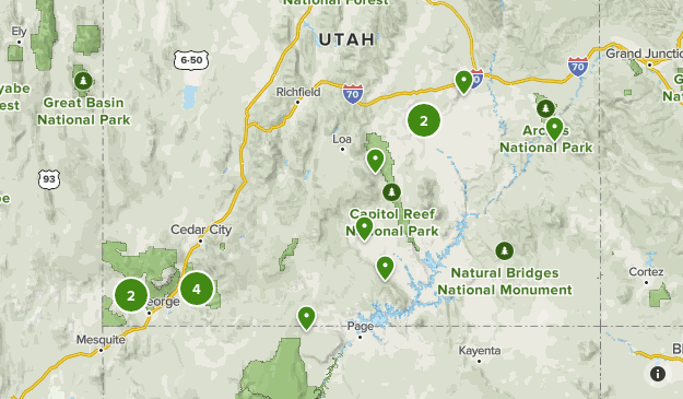 Map Of Southern Utah Southern Utah | List | Alltrails