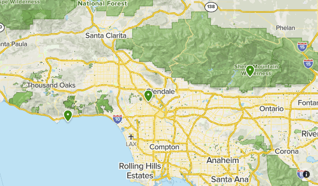 Los Angeles Mountains Map Los Angeles | List | Alltrails