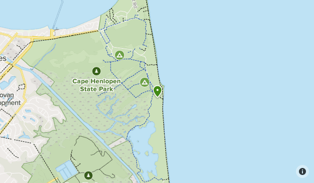 Cape Henlopen State Park Map Delaware | List | Alltrails