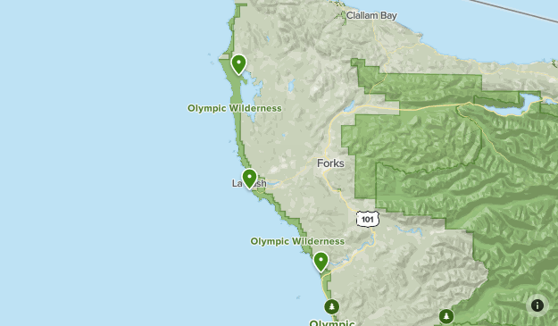 Olympic coast cheap trail map