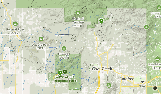 Cave Creek Az Map Cave Creek, Az | List | Alltrails