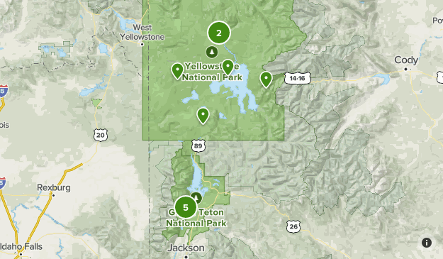 Map Of Tetons And Yellowstone Yellowstone/Grand Tetons | List | Alltrails